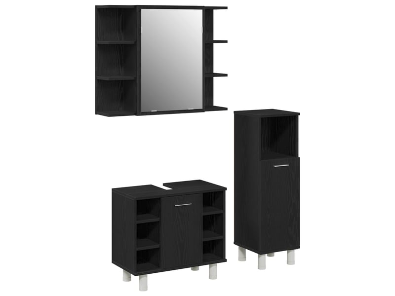 Ensemble de mobilier de salle de bain 3 pc noir cf64409 - Conforama A