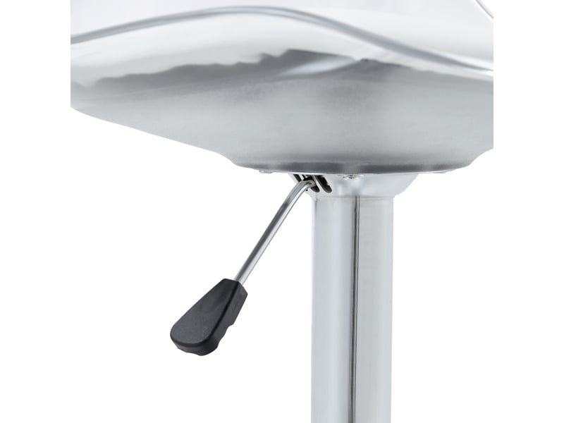 Lot de 2 tabourets de bar 100-110 cm pu transparent, dossier ergonomique, pivot 360°, style moderne - Conforama E