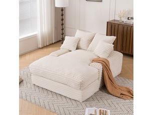 Canapé droit convertible <strong>COVREO </strong> <strong></strong> 2 places Velours côtelé beige