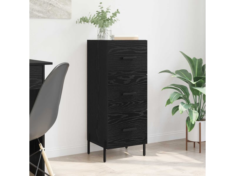 Buffet - bahut - meuble de rangement chêne noir 34 x 34,5 x 90 cm bois d'ingénierie  - Conforama B