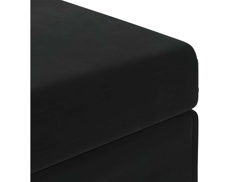  Tabouret bas, ottoman noir 41x41x40 cm velours et bois composite  - Conforama E