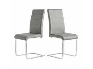 Chaise de salle à manger 51x40x100cm, r élevé ergonomique cadre acierlique gris foncé lot de 2 pièces