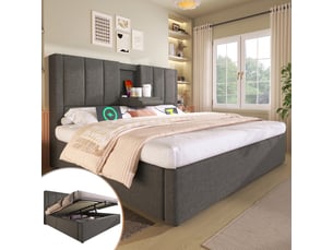 Lit coffre 160x200 cm <strong>HAUSS SPOLE</strong>  <strong></strong> coloris gris