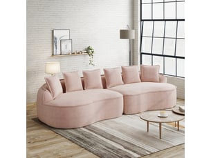 Canapé modulable, canapé 4 places – sans montage, coussins inclus, sans cadre, rose, en chenille