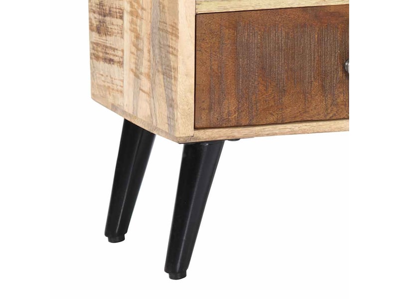 Table de chevet - cabinet de chevet - table de nuit 40 x 30 x 60 cm bois de manguier massif - Conforama E