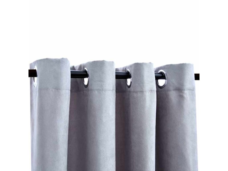  Lot de 2 rideaux occultants, rideaux black-out avec anneaux en métal gris 140x245 cm cf44845  - Conforama C