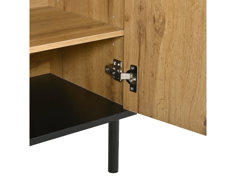  Meuble à chaussures 80x35x91,5 cm, armoire de rangement 2 portes avec revêtement imitation bois et capacité modulable  - Conforama R