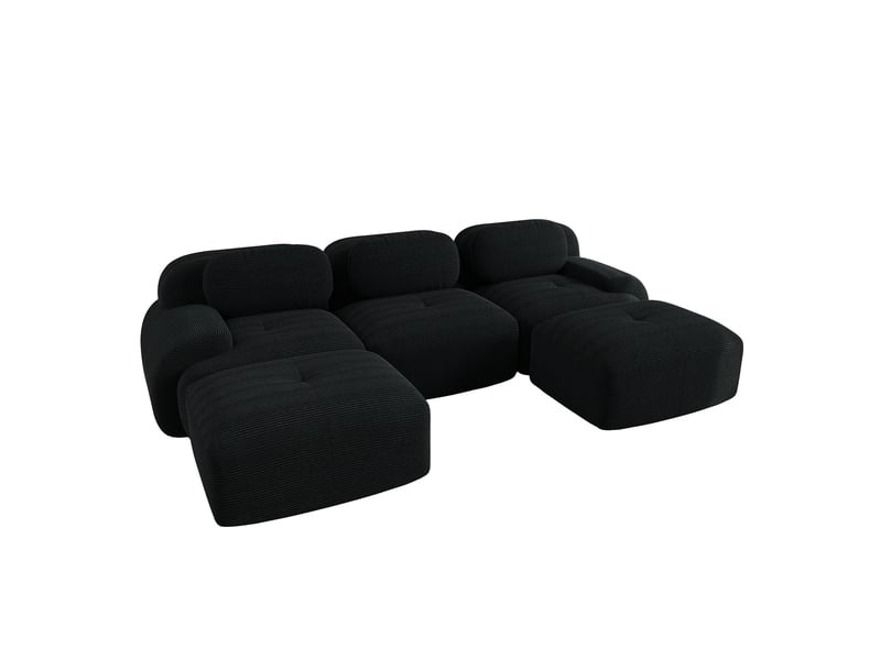 Canapé modulable, canapé de salon, en velours tricoté, noir, livré monté, sans structure, pour salon, bureau, chambre  - Conforama D