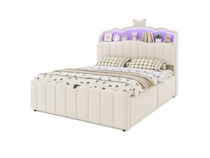 Lit coffre 140x200 cm MODENVIE   coloris beige