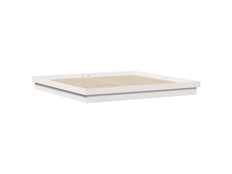 Lit double- lit adulte - cadre de lit blanc 200 x 200 cm pin massif - Conforama B