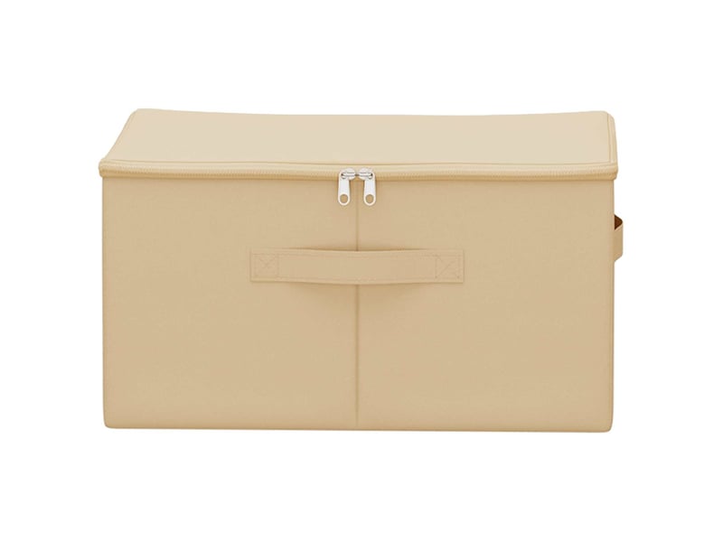 Boîte de rangement tissu intissé 43x34x23 cm 33,6 l crème - Conforama D