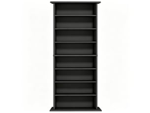 Bibliotheque coloris noir 6 étagère(s) <strong>KORFEE</strong> <strong></strong> - 12.5 cm x 58 cm