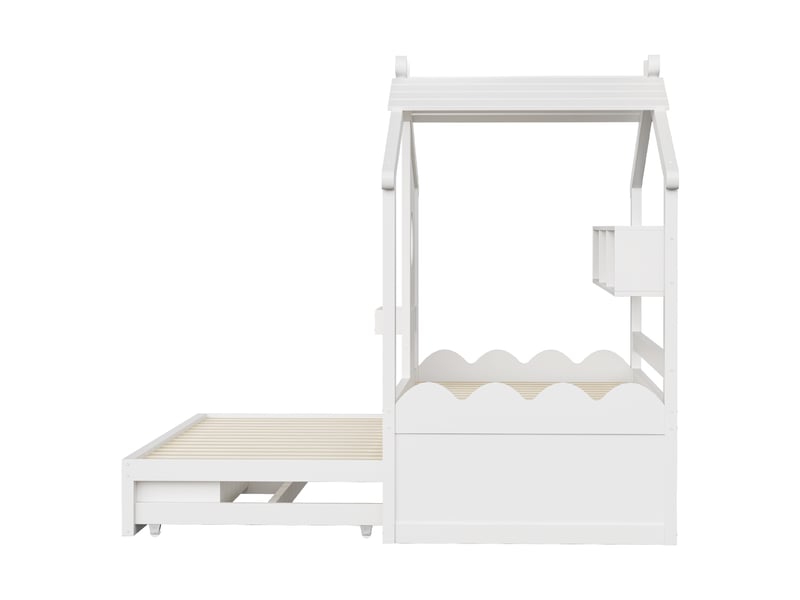  Lit enfant 90x200 cm - lit gigogne 90x200 cm - led rgb connectée et prises usb - 2 tiroirs - blanc  - Conforama A