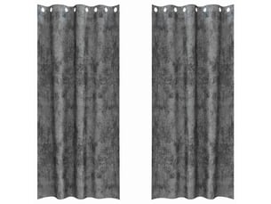 Lot de 2 rideaux en velours, rideaux de fenêtre gris 245 x 140 cm velours cf44206