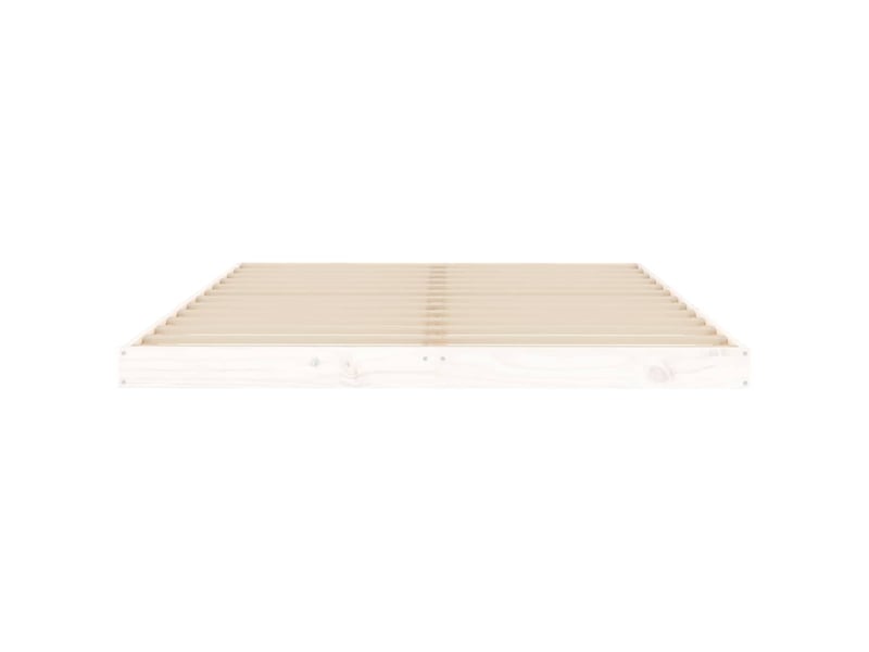  Lit double- lit adulte -  cadre de lit sans matelas blanc 135x190 cm bois de pin massif  - Conforama D
