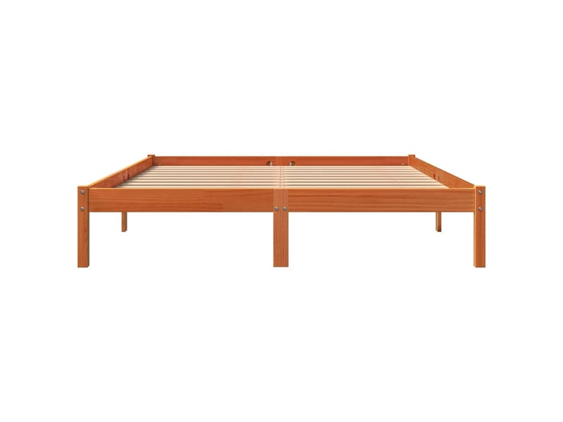  Lit double- lit adulte -  cadre de lit sans matelas  marron 150x200cm bois pin massif  - Conforama C
