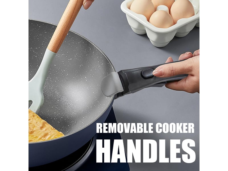  2 pièces poignée amovible universelle pour poêles, poignée amovible, poignee détachable pour casserole résistante à la chaleur (250°c) - black  - Conforama C