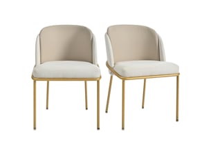 Lot de 2 chaises de salle à manger,55x55x85 cm,avec pieds réglables,similicuir pvc,beige