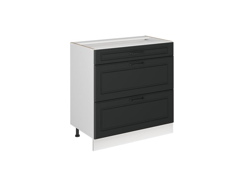  Vicco meuble cuisine, anthracite campagneblanc, 80cm avec 3 tiroirs sans plan de travail  - Conforama A