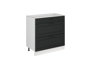 Vicco meuble cuisine, anthracite campagneblanc, 80cm avec 3 tiroirs sans plan de travail
