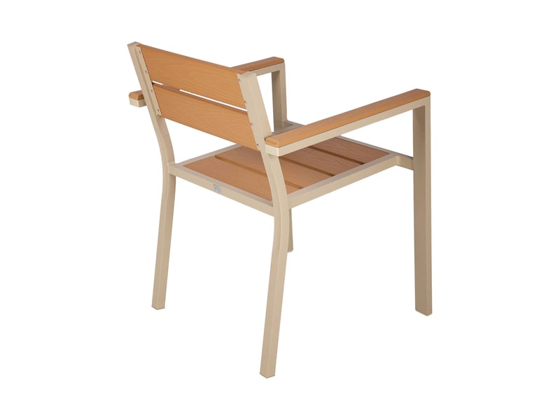  Lot de 2 fauteuils en aluminium et bois creme  - Conforama E