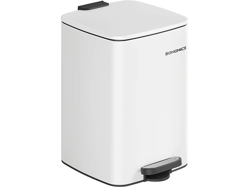  Poubelle à pédale design moderne cuisine 34 x 28,5 x 40,4 cm fermeture douce 20 l en acier blanc nuage 12_0011721  - Conforama A