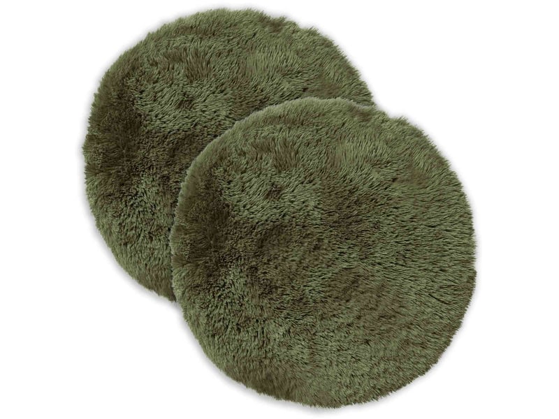  Lot de 2 coussins avec oreiller, coussins décoratifs heerlen vert fleece pv cf50632  - Conforama A