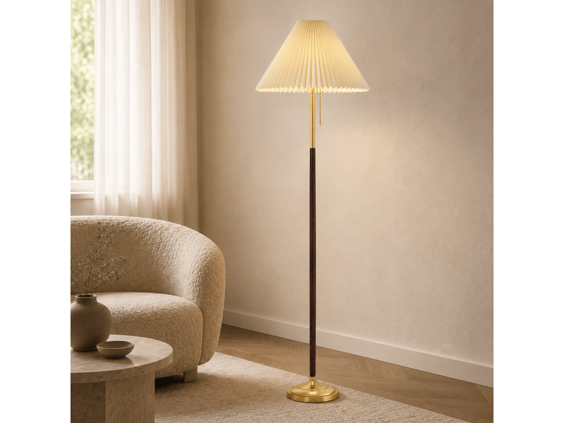  Lampadaire plissé doré ASLED-761 - Conforama B