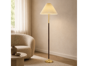 Lampadaire plissé doré