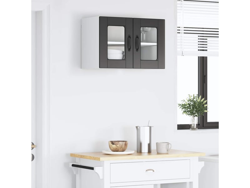 Meuble mural de cuisine, cabinet en verre mural noir 60x31x40cm shl1944  - Conforama D