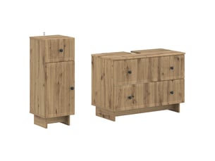 Ensemble de 2 meubles de salle de bain ede chêne artisanal cf63136