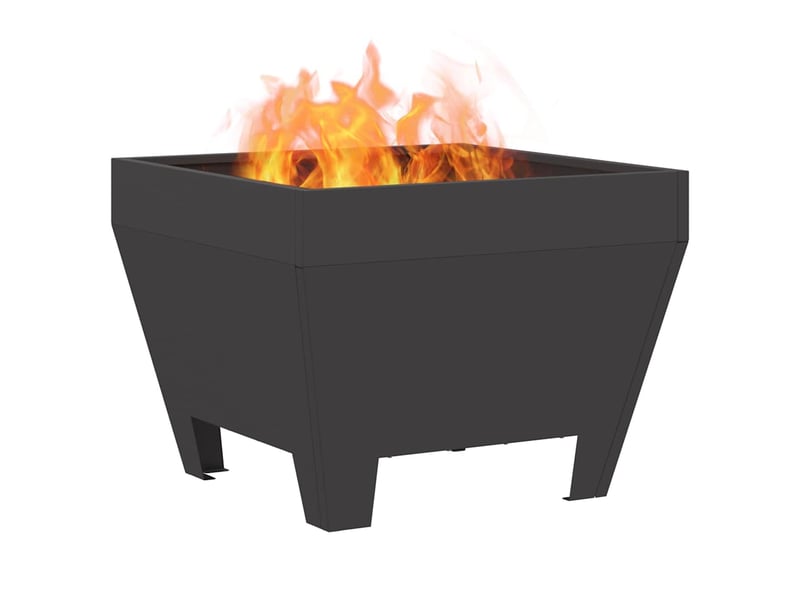  Brasero exterieur, foyer noir 50x50x38 cm acier patiné  - Conforama C