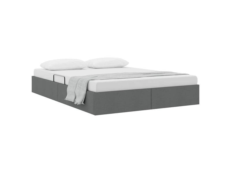 Lit double- lit adulte -  cadre de lit ottoman gris foncé 140 x 190 cm tissu  - Conforama B