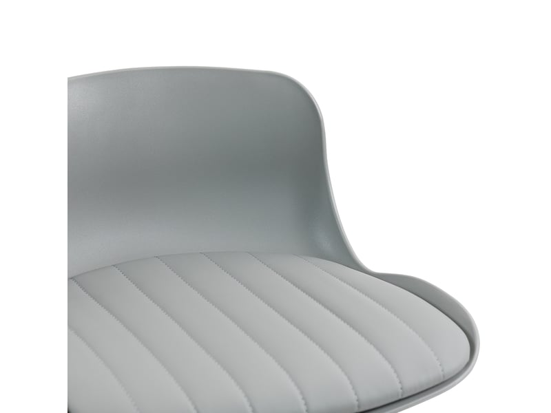  Lot de 2 tabourets de bar 43x45x87 cm pivotants 360°, hauteur réglable, dossier ergonomique, repose-pieds, métal, gris  - Conforama E