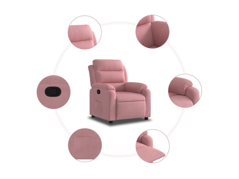  Vidaxl fauteuil inclinable rose velours  - Conforama E