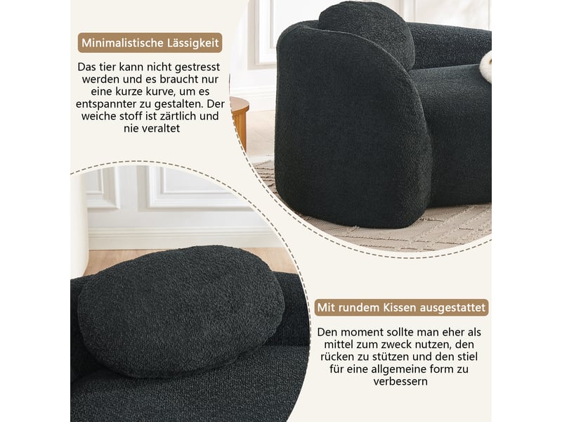  Canapé de salon, canapé pour séjour, noir, pour salon, chambre, mobilier pour espace de vie, adapté à l'espace de vie  - Conforama R