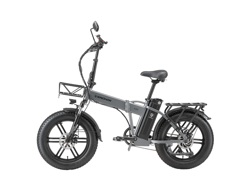  Vélo électrique pliant sinohon a20, pneus larges 20 po, 1050wh batterie, gris  - Conforama C