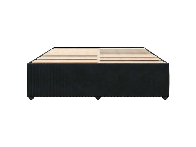  Lit double- lit adulte -  cadre de lit sans matelas noir 180x200 cm velours  - Conforama C