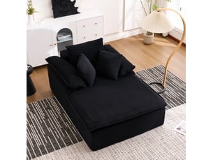 Fauteuil fixe  <strong>MODENVIE</strong> Velours côtelé noir