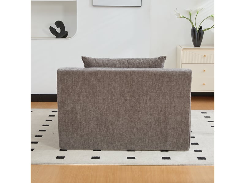 Canapé modulable – canapé de salon, mousse haute résilience 30d, base antidérapante, facile à déplacer, gris, format compressé - Conforama E