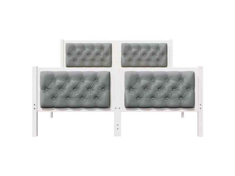  Lit double- lit adulte -  cadre de lit gris clair 150 x 200 cm pin massif  - Conforama D