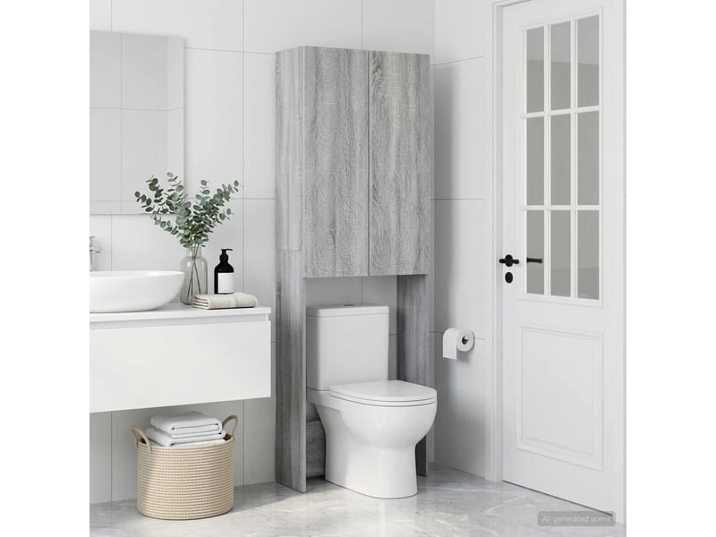  Armoire de toilette, meuble de toilette delft sonoma gris 66x25.5x190 cm  - Conforama C