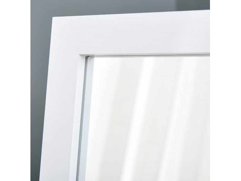 Miroir plein pied 37x37x154 cm sur pied et mural mdf blanc - Conforama C