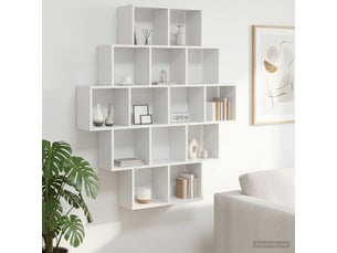 Étagère murale, étagère suspendue blanc 120 x 20 x 136 cm bois d'ingénierie cf42030