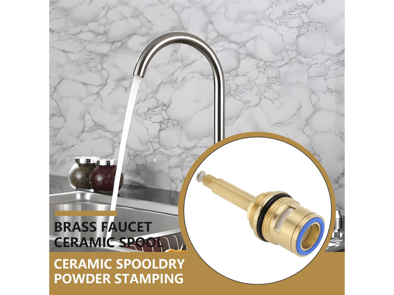  Noyau de robinet de douche en laiton bleu de 34 de pouce, rotation d'un quart de tour, 20 dents, matériau céramique, convient à la cuisine.  - Conforama C