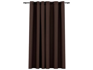 Rideau occultant, rideau black-out aspect de lin avec œillets taupe 290x245 cm cf43944