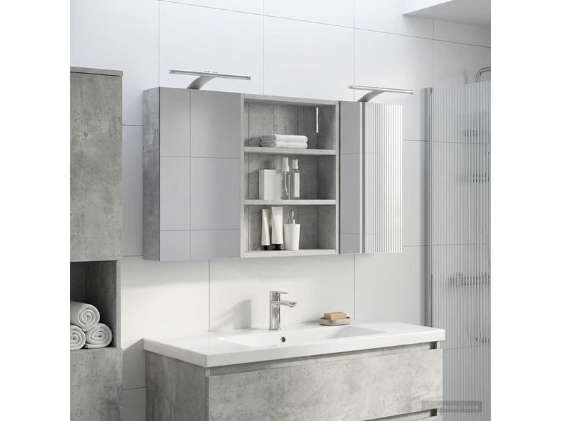 Ensemble de meubles de salle de bain 3 pcs 100x10.5x50 cm shl2390 - Conforama D