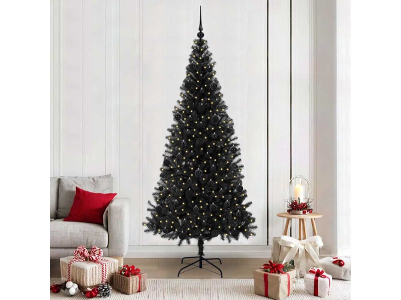  Sapin de noël, arbre de noël noir 210 cm pvc shl9337  - Conforama B