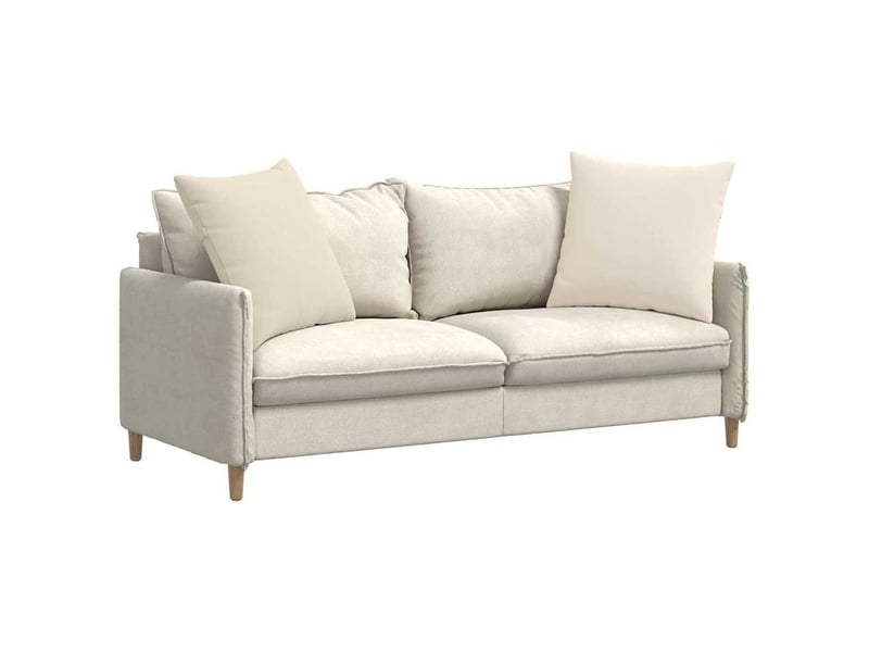  Lot de 2 coussins de canapé, coussins décoratifs tissu beige 80 x 80 cm cf58760  - Conforama C