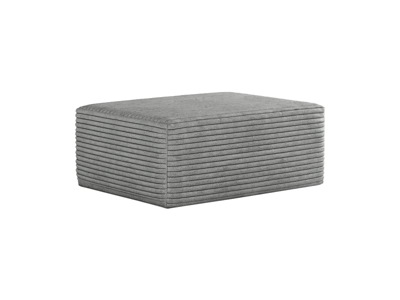  Pouf rectangulaire 95 x 70 x 40 cm en velours côtelé gris  - Conforama A